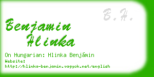 benjamin hlinka business card